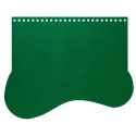 Patella wave-shaped bag in flag green faux leather 23 x 18 cm