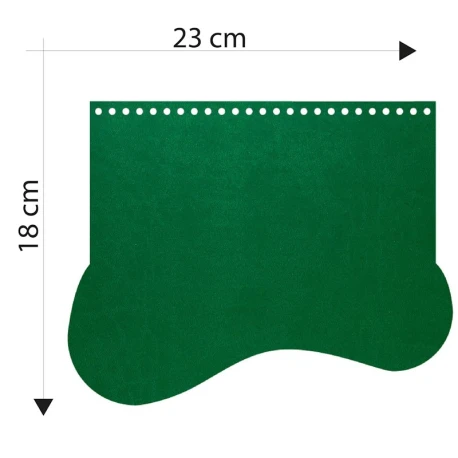 Patella borsa forma ad onda in ecopelle verde bandiera 23 x 18 cm