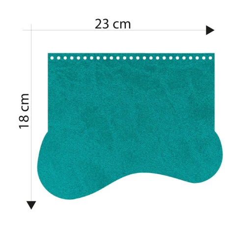 Patella borsa forma ad onda in ecopelle ottanio 23 x 18 cm