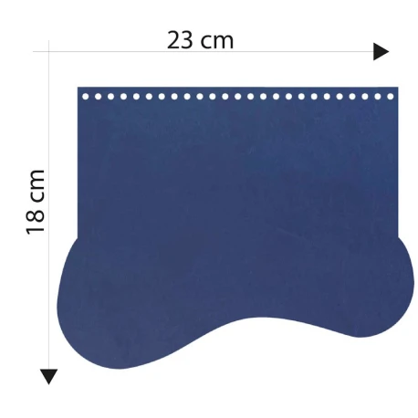 Patella borsa forma ad onda in ecopelle blu 23 x 18 cm