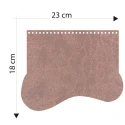 Patella wave-shaped bag in antique pink faux leather 23 x 18 cm