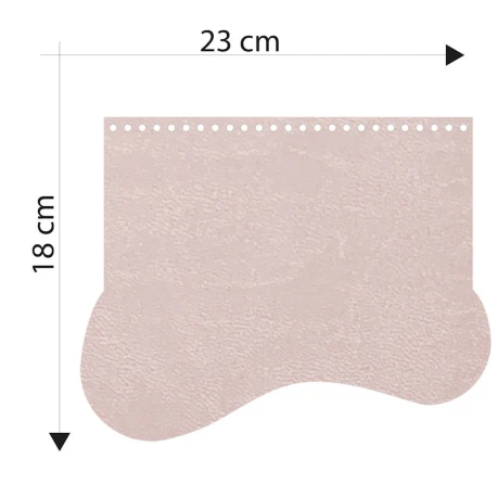 Patella powder pink faux leather wave-shaped bag 23 x 18 cm