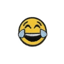 Smiley face, emoticon, laughing emoji small iron-on patch - Modidea