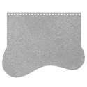 Patella borsa forma ad onda in ecopelle grigio chiaro 23 x 18 cm