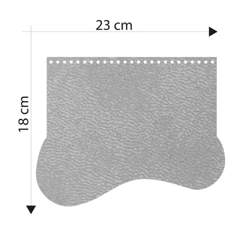 Patella borsa forma ad onda in ecopelle grigio chiaro 23 x 18 cm