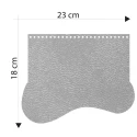 Patella wave-shaped bag in light grey faux leather 23 x 18 cm