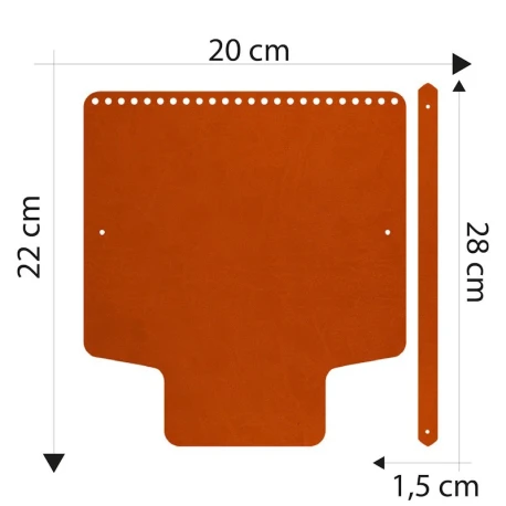 Patella borsa con manico in ecopelle 20 x 22 cm