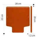 Patella bag with faux leather handle 20 x 22 cm