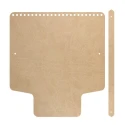 Patella bag with faux leather handle 20 x 22 cm