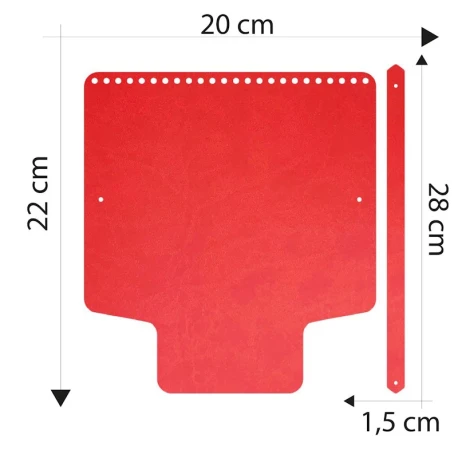 Patella borsa con manico in ecopelle 20 x 22 cm