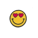 Faccina, Emoticon, Emoji occhi a cuore patch piccola termoadesiva - Modidea
