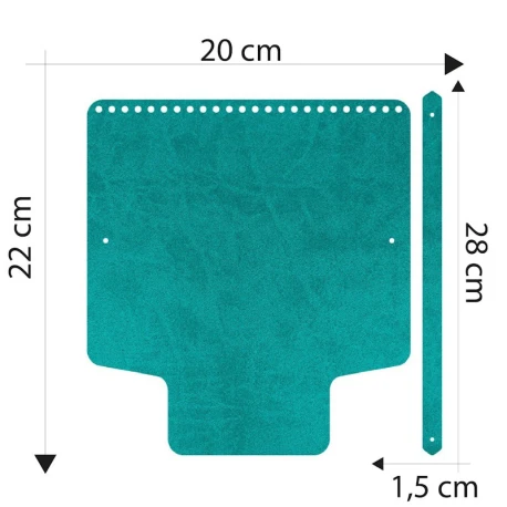 Patella borsa con manico in ecopelle 20 x 22 cm