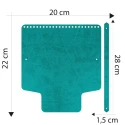 Patella bag with faux leather handle 20 x 22 cm