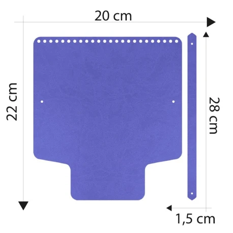 Patella borsa con manico in ecopelle 20 x 22 cm