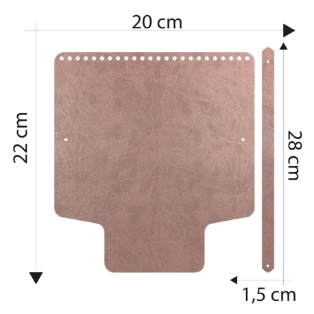 Patella borsa con manico in ecopelle 20 x 22 cm